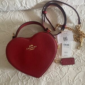 Coach red heart purse